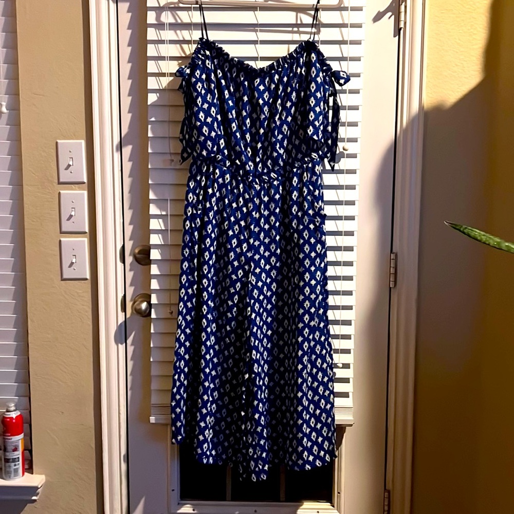 AUW navy and white diamond pattern Jumpsuit